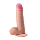 Реалистичный фаллоимитатор с нежно-розовой головкой - 18,5 см. (телесный)