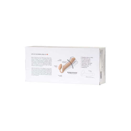 Телесный безремневой страпон Silicone Bendable Strap-On - size M (телесный)