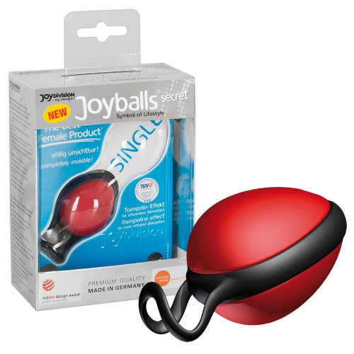 Красный вагинальный шарик со смещенным центром тяжести Joyballs Secret (красный)