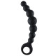 Чёрная упругая анальная цепочка Flexible Wand - 18 см. (черный)