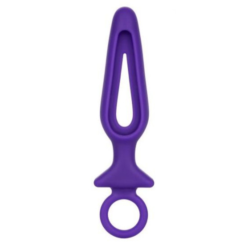 Фиолетовая силиконовая пробка с прорезью Silicone Groove Probe - 10,25 см. (фиолетовый)