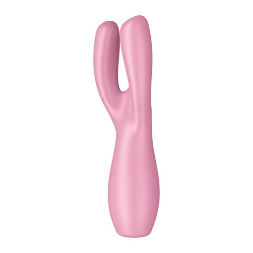 Розовый клиторальный вибромассажер Threesome 3 (розовый)