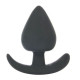 Черная каплевидная анальная силиконовая пробка с ограничителем - 8 см. (черный)