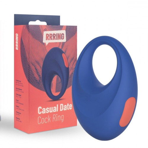 Синее эрекционное кольцо RRRING Casual Date Cock Ring (синий)