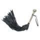 Чёрная многохвостая плеть с кованой рукоятью - 60 см. (черный)