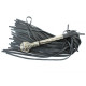 Чёрная многохвостая плеть с кованой рукоятью - 60 см. (черный)