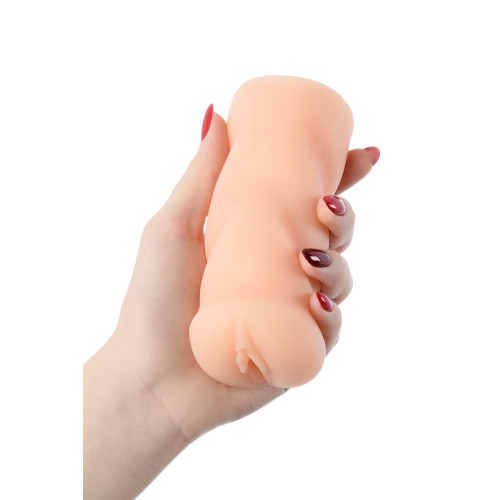 Телесный мастурбатор-вагина из реалистичного на ощупь материала (телесный)