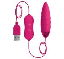 Розовая, рельефная, работающая от USB вибропуля Fun (розовый)
