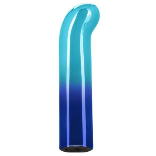 Голубой изогнутый мини-вибромассажер Glam G Vibe - 12 см. (голубой)