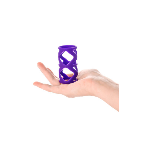 Фиолетовая насадка-сетка на пенис - 7,5 см. (фиолетовый)