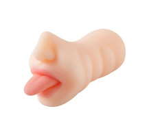 Телесный мастурбатор-ротик с языком (телесный)