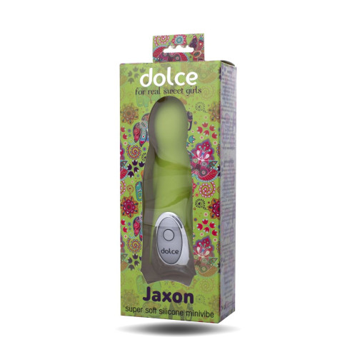 Нежно-зелёный вибратор Dolce Jaxon - 12,5 см. (зеленый)