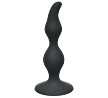 Чёрная анальная пробка Curved Anal Plug Black - 12,5 см. (черный)