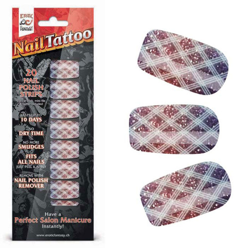 Набор лаковых полосок для ногтей Блестящий градиент Nail Foil (серый)