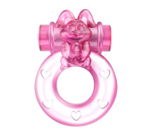 Розовое эрекционное кольцо с вибрацией Ring (розовый)
