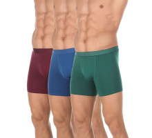Набор из 3 мужских трусов-боксеров: зелёных, синих и бордовых (разноцветный|L)
