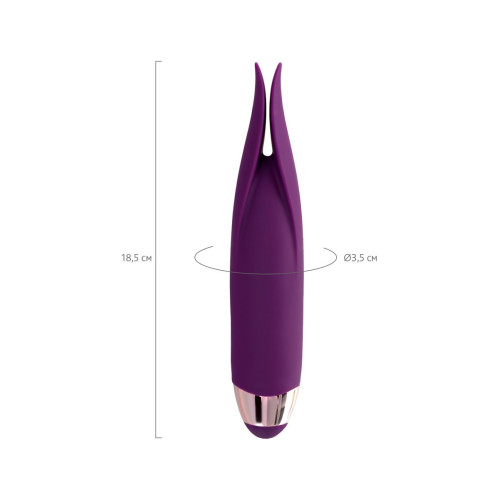 Фиолетовый клиторальный вибростимулятор FLO - 18,5 см. (фиолетовый)
