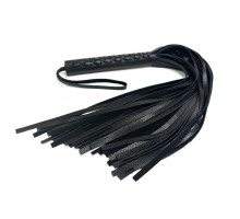 Черная многохвостовая плеть из мягкой кожи - 57 см. (черный)