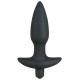 Чёрная анальная вибровтулка с 5 скоростями - 15 см. (черный)