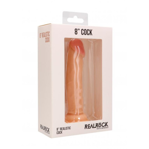 Телесный фаллоимитатор Realistic Cock 8  - 20 см. (телесный)