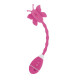 Розовый вибростимулятор-бабочка на ручке THE CELINE BUTTERFLY (розовый)