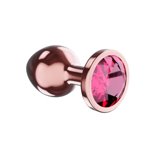 Пробка цвета розового золота с малиновым кристаллом Diamond Ruby Shine S - 7,2 см. (малиновый)