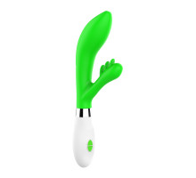 Зеленый вибратор-кролик Agave - 23 см. (зеленый)