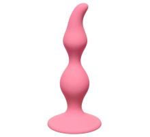 Розовая анальная пробка Curved Anal Plug Pink - 12,5 см. (розовый)