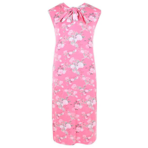 Очаровательное короткое домашнее платье с бантиком (розовый|M)