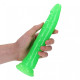 Зеленый люминесцентный фаллоимитатор на присоске - 25 см. (зеленый)
