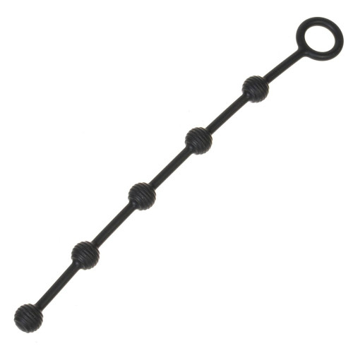 Черная анальная цепочка с кольцом - 30 см. (черный)