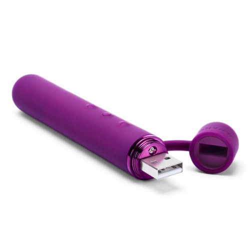 Фиолетовый мини-вибратор Le Wand Baton с текстурированной насадкой - 11,9 см. (фиолетовый)