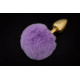 Маленькая золотистая пробка с пушистым фиолетовым хвостиком (фиолетовый)