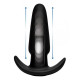 Черная анальная вибропробка Kinetic Thumping 7X Medium Anal Plug - 13,3 см. (черный)