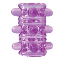 Открытая фиолетовая насадка на пенис Crystal Sleeve - 5,5 см. (фиолетовый)