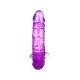 Фиолетовый двухсторонний фаллоимитатор с вибропулей - 35 см. (фиолетовый)