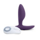 Фиолетовая анальная пробка для ношения Ditto с вибрацией и пультом ДУ - 8,8 см. (фиолетовый)