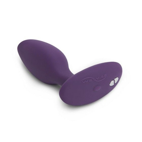 Фиолетовая анальная пробка для ношения Ditto с вибрацией и пультом ДУ - 8,8 см. (фиолетовый)