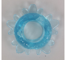 Голубое эрекционное кольцо  Снежинка (голубой)