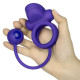 Фиолетовое эрекционное кольцо с утяжелителем Silicone Rechargeable Dual Rockin Rim Enhancer (фиолетовый)