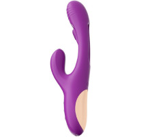 Фиолетовый ударный вибратор-кролик G-Hit - 24 см. (фиолетовый)