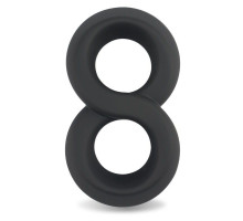 Черное двойное эрекционное кольцо Ultra Soft Platinum Cure Silicone Cockring (черный)