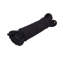Хлопковая черная верёвка для любовных игр Mini Silk Rope - 10 м. (черный)