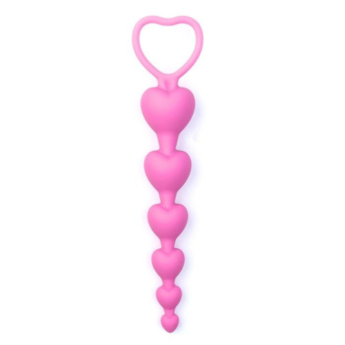 Розовая анальная цепочка-елочка «Оки-Чпоки» - 18,5 см. (розовый)