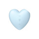 Голубой вибромассажер Cutie Heart с вакуум-волновой стимуляцией (голубой)