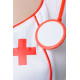 Костюм строгой медсестры (белый с красным|S-M-L)