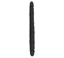Чёрный двусторонний фаллоимитатор Double Dong Black - 40 см. (черный)
