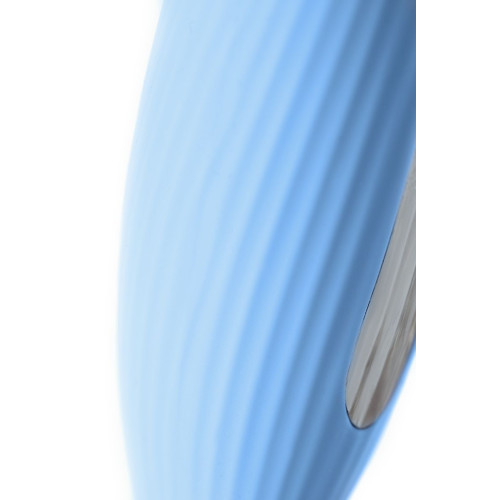 Голубой силиконовый вибратор с электростимуляцией TESLA G-POINT - 21 см. (голубой)