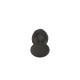 Черная малая силиконовая анальная пробка с рельефом в виде галочек (черный)