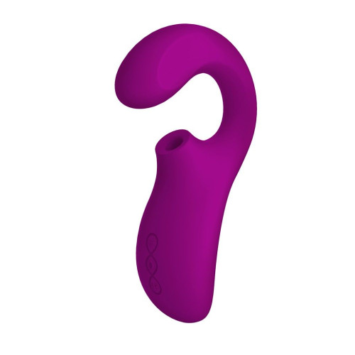 Фиолетовый вакуумный стимулятор ENIGMA с отростком (фиолетовый)